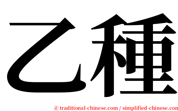乙種 serif font