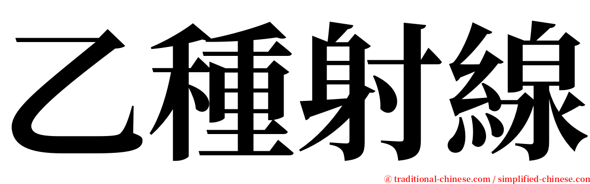 乙種射線 serif font