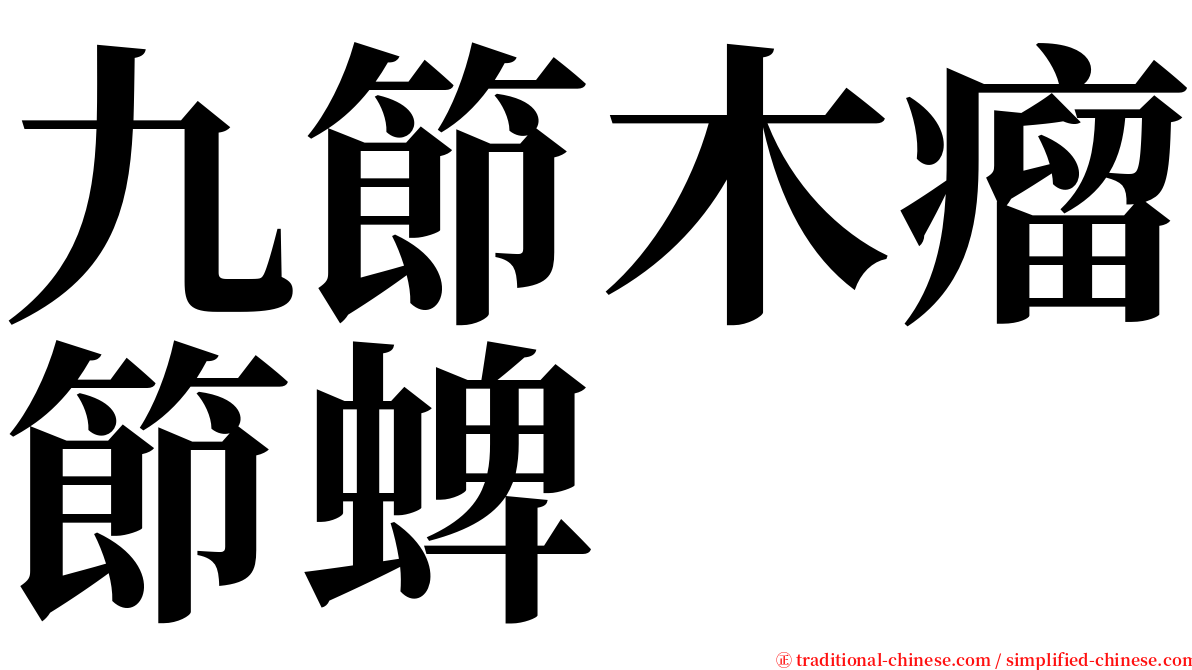 九節木瘤節蜱 serif font