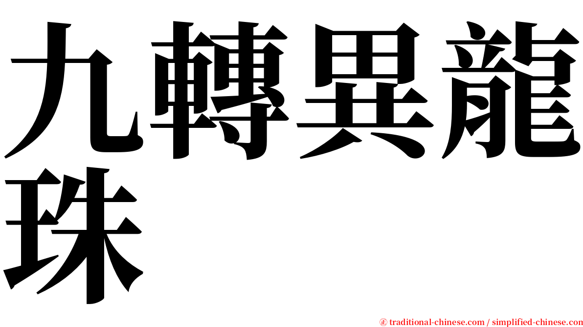 九轉異龍珠 serif font