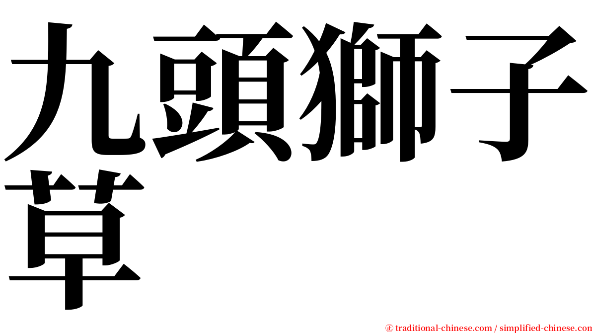 九頭獅子草 serif font