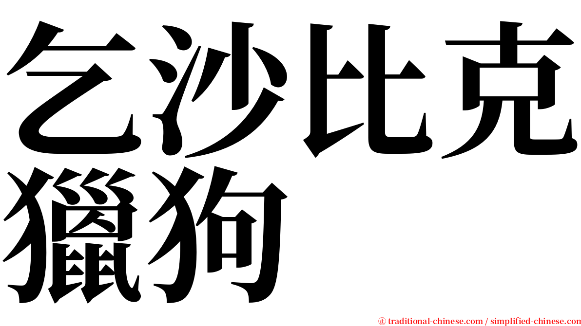乞沙比克獵狗 serif font