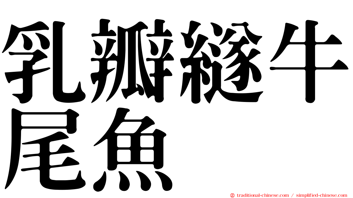 乳瓣繸牛尾魚