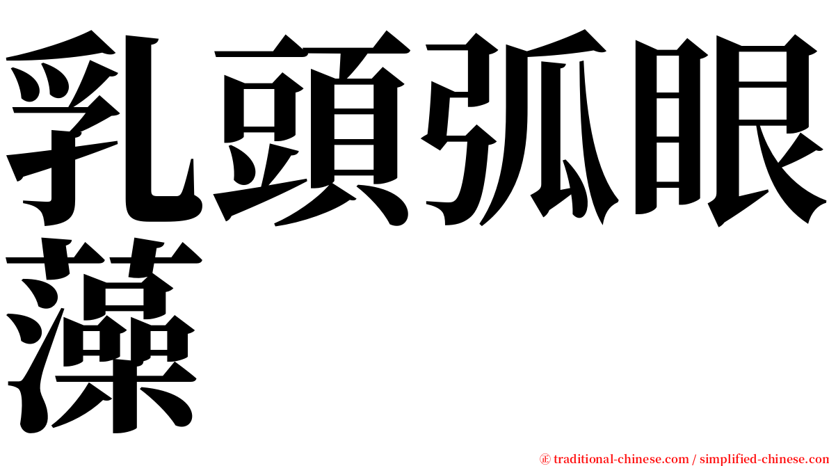 乳頭弧眼藻 serif font