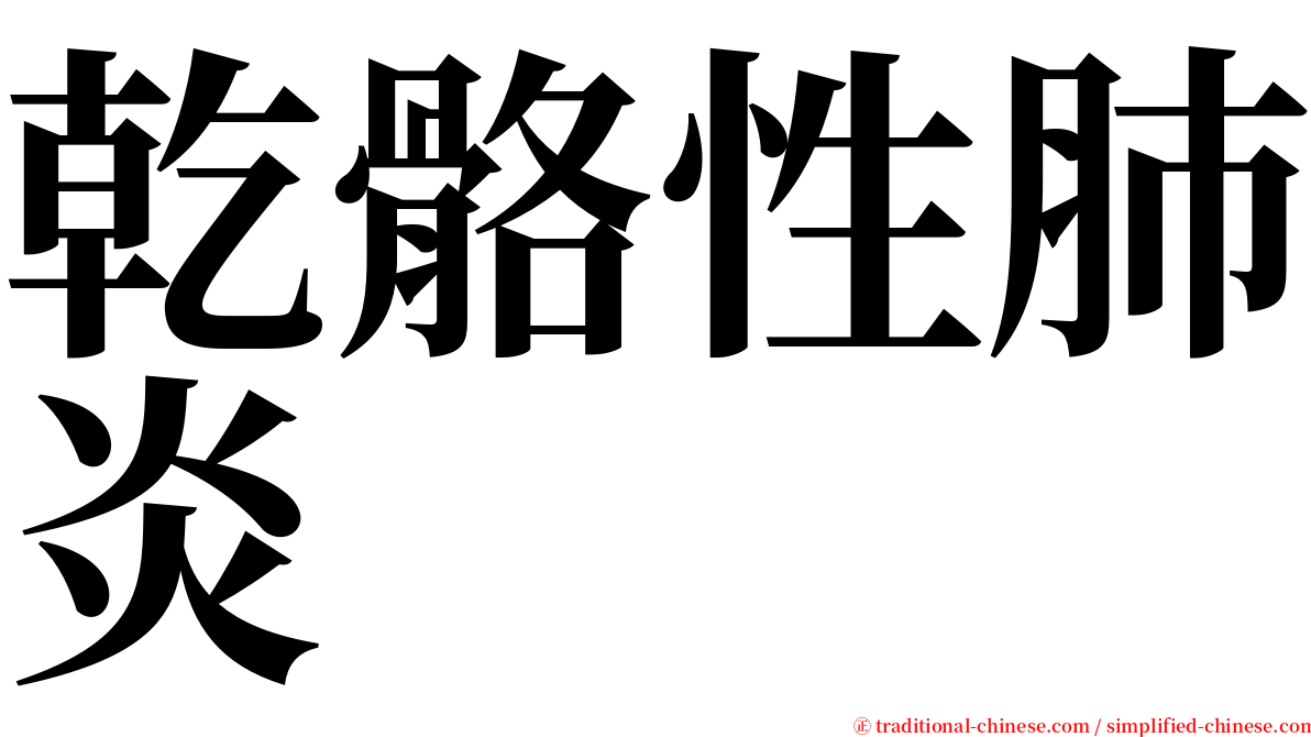 乾骼性肺炎 serif font