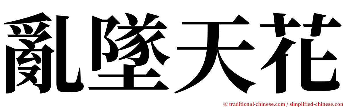 亂墜天花 serif font