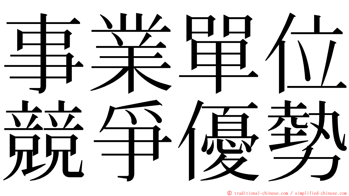 事業單位競爭優勢 ming font