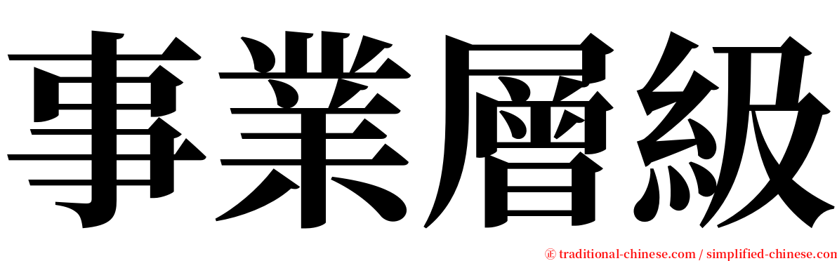 事業層級 serif font