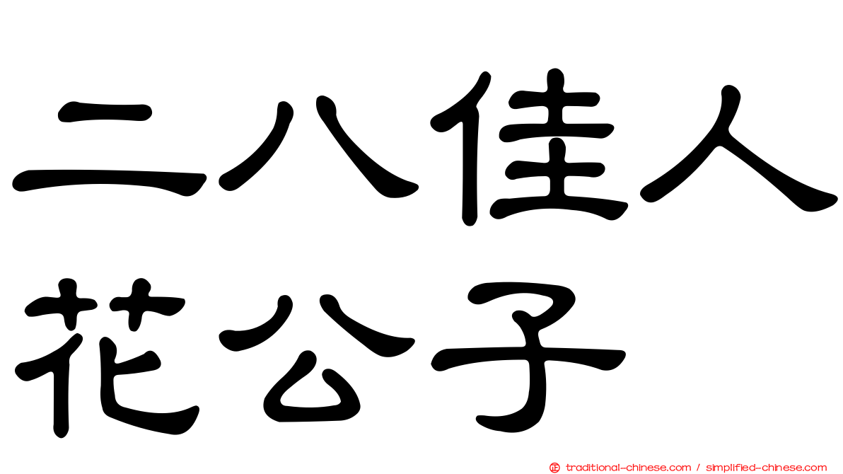 二八佳人花公子