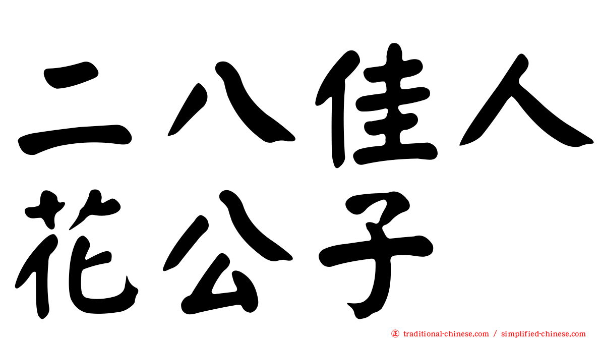二八佳人花公子