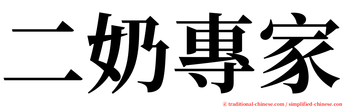 二奶專家 serif font