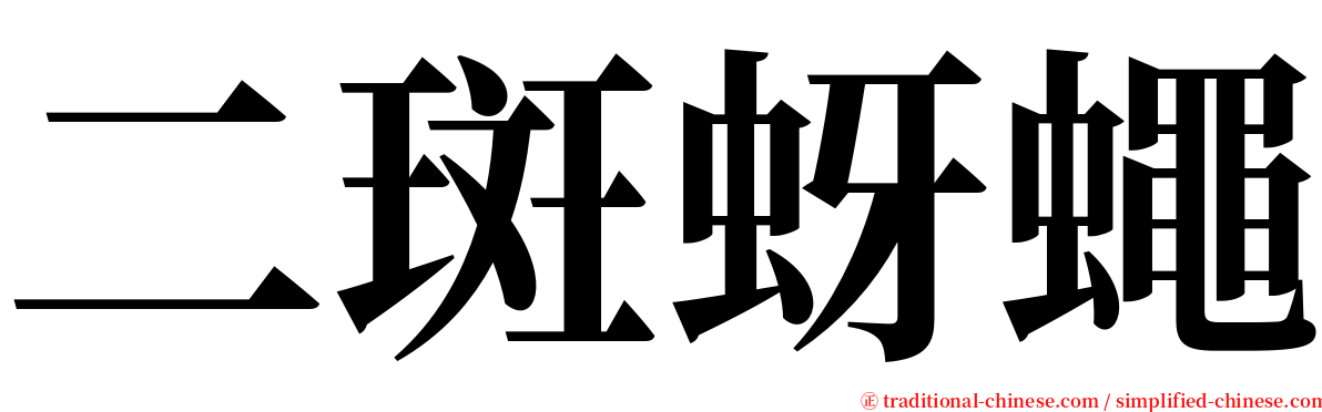 二斑蚜蠅 serif font