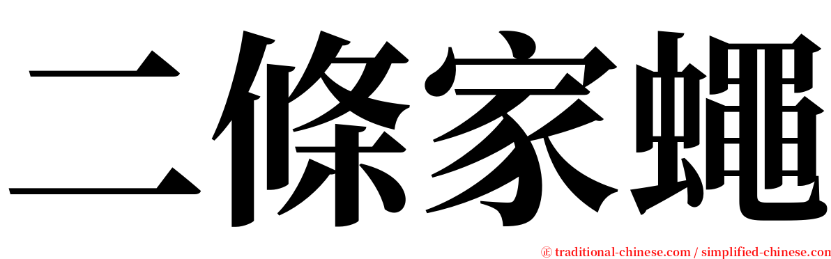 二條家蠅 serif font