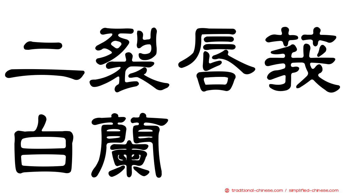 二裂唇莪白蘭