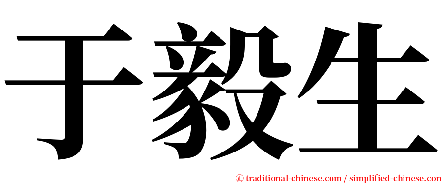 于毅生 serif font