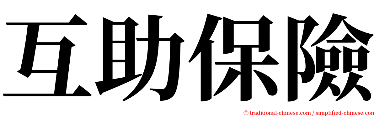 互助保險 serif font