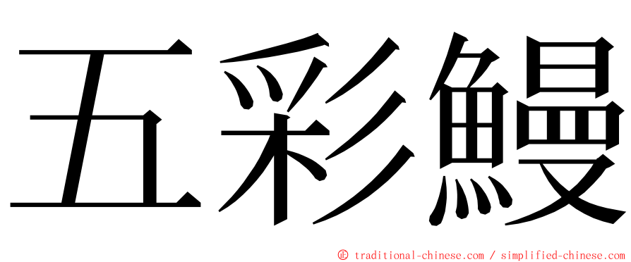 五彩鰻 ming font