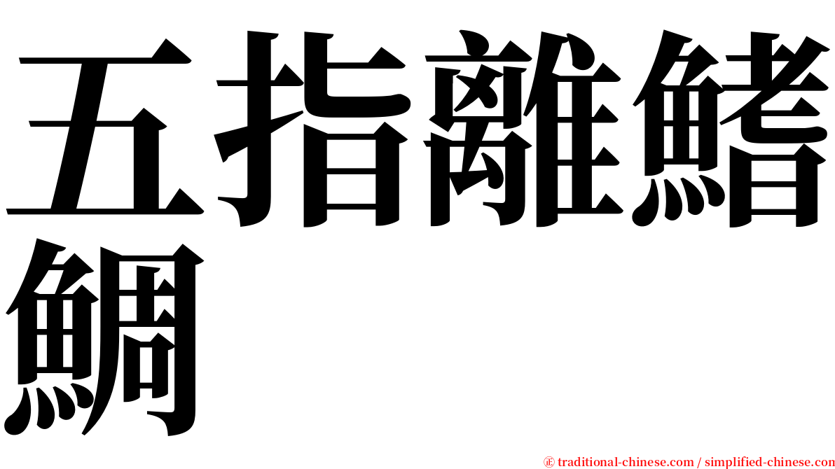 五指離鰭鯛 serif font