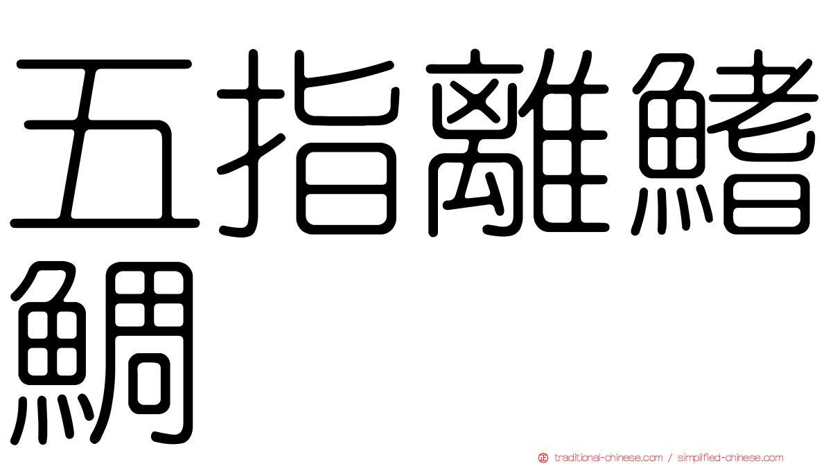 五指離鰭鯛