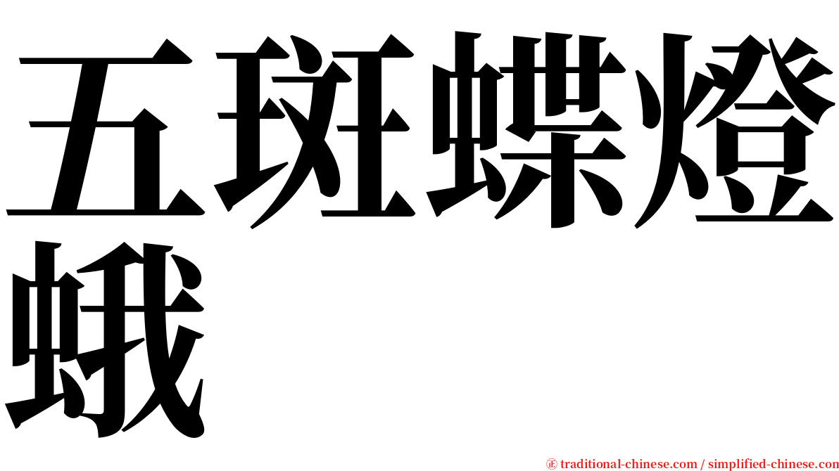 五斑蝶燈蛾 serif font