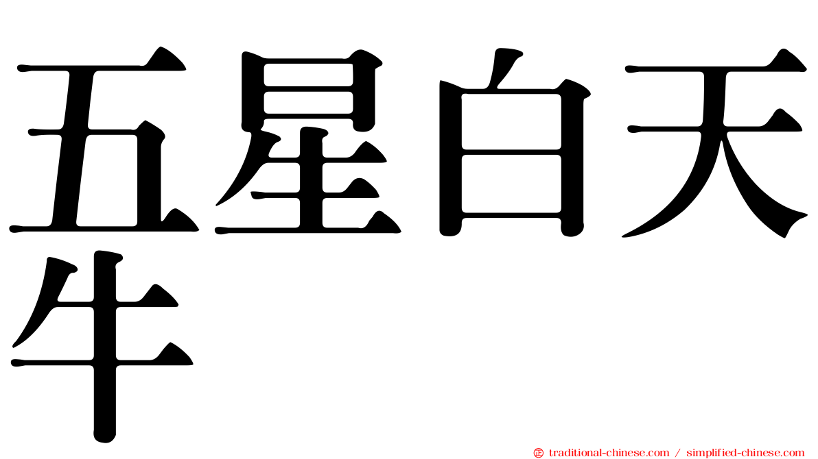 五星白天牛
