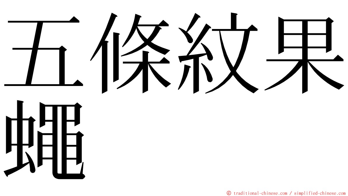 五條紋果蠅 ming font