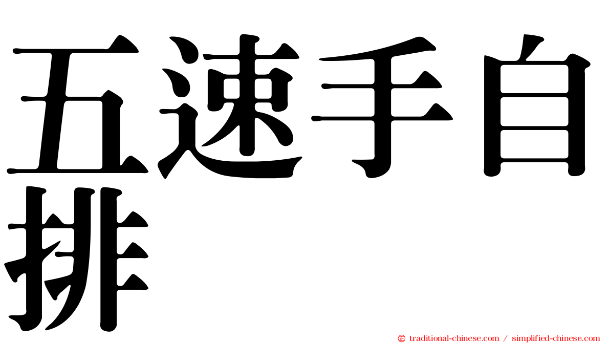 五速手自排