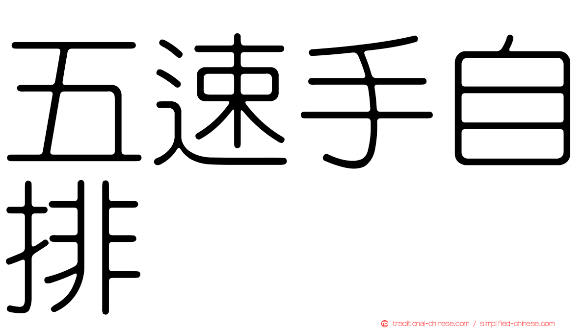 五速手自排