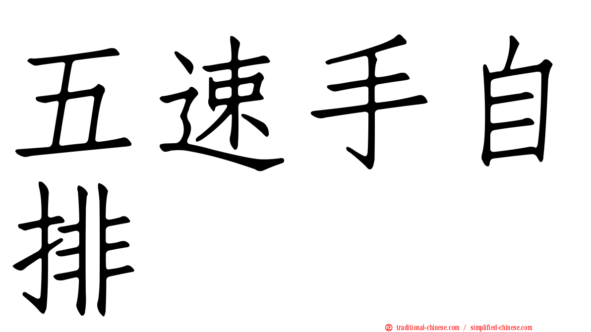 五速手自排