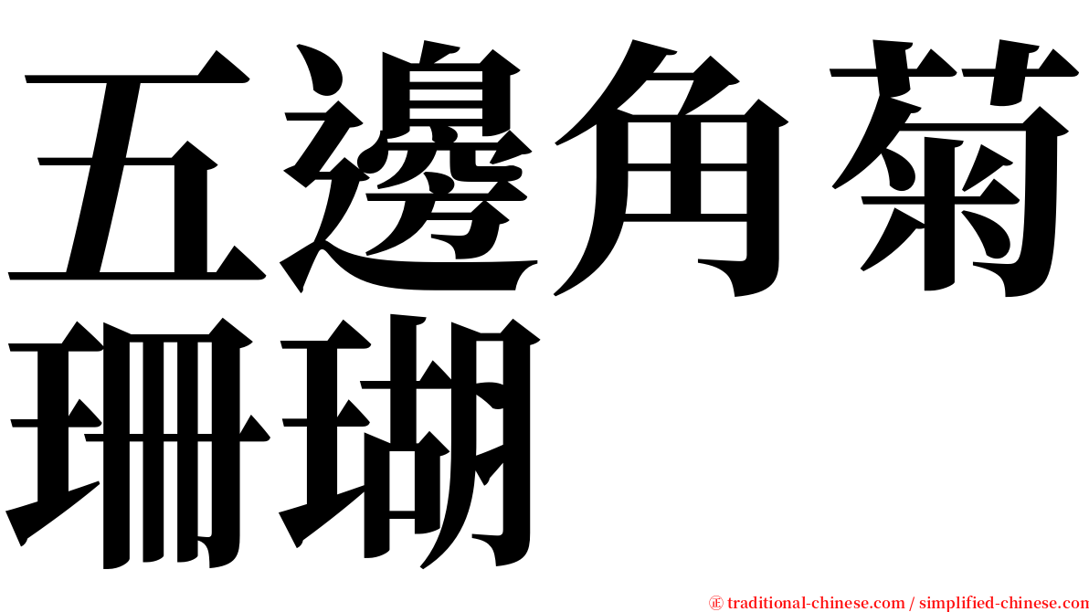 五邊角菊珊瑚 serif font