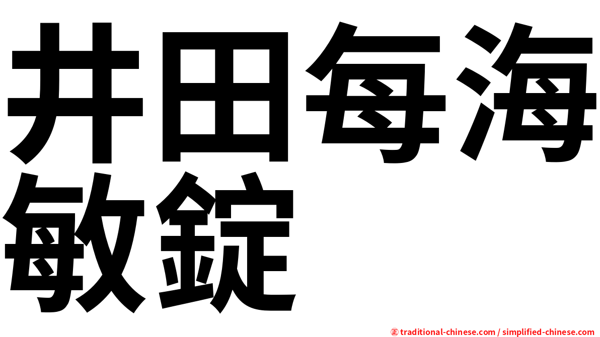井田每海敏錠