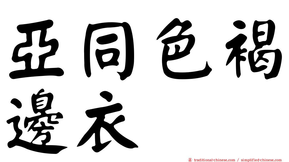 亞同色褐邊衣