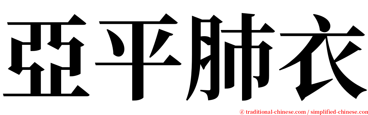 亞平肺衣 serif font