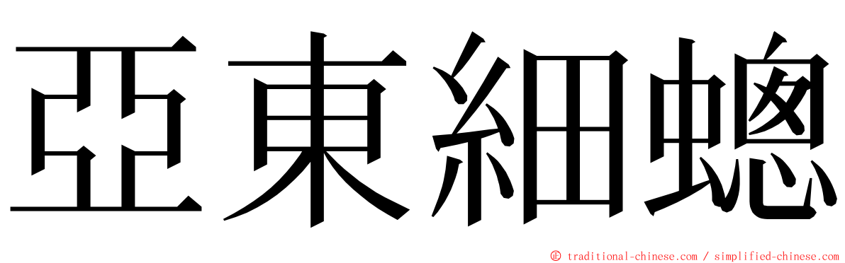 亞東細蟌 ming font