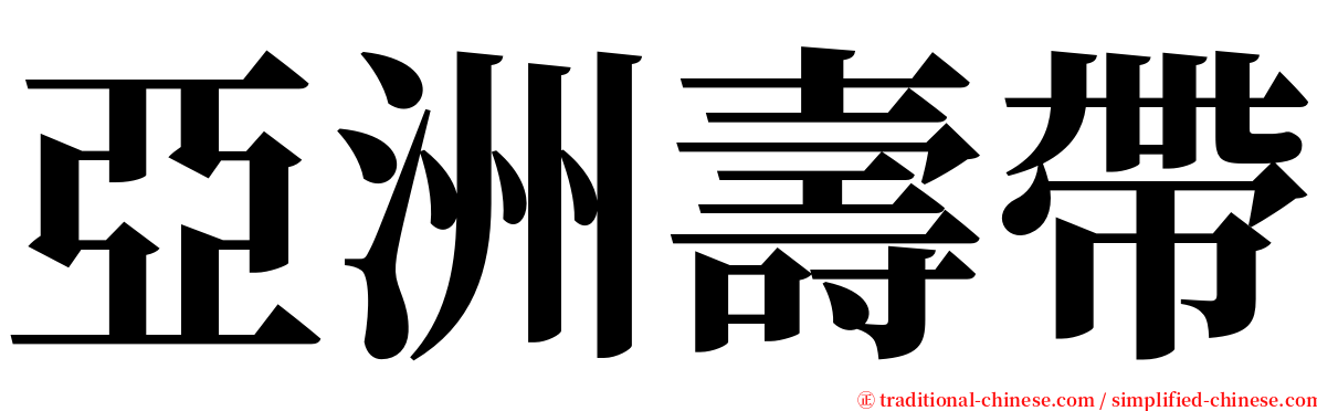亞洲壽帶 serif font