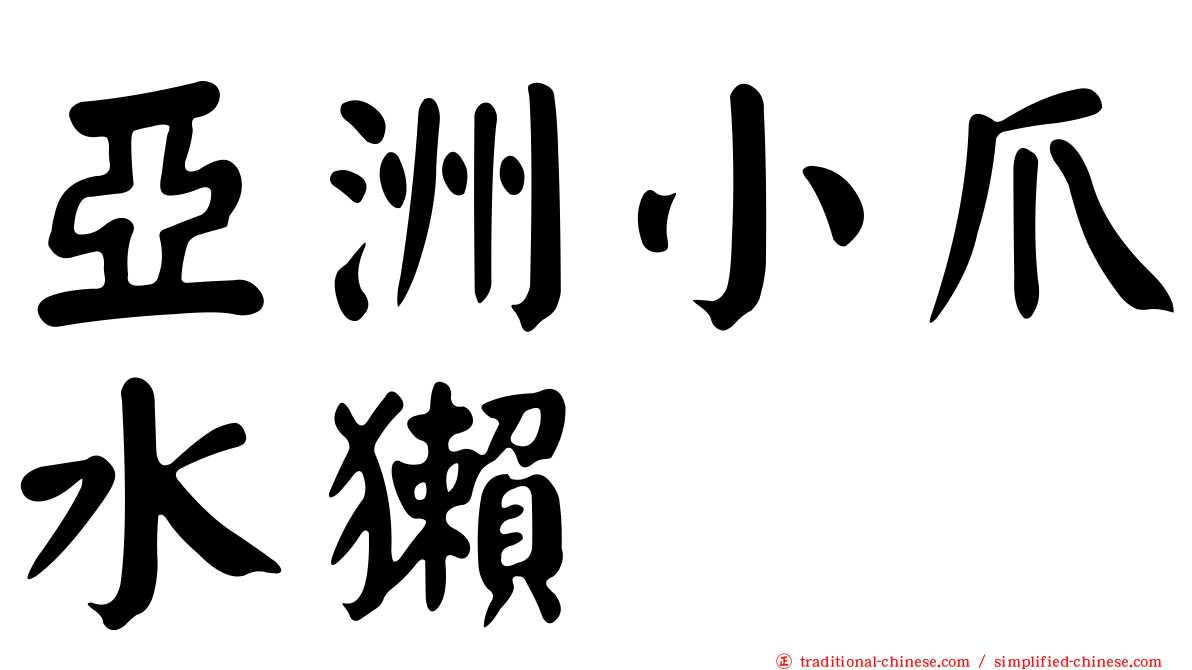 亞洲小爪水獺