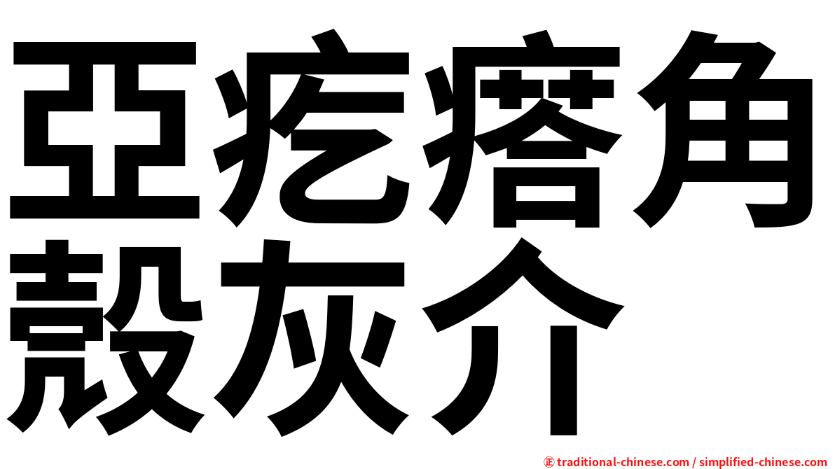 亞疙瘩角殼灰介