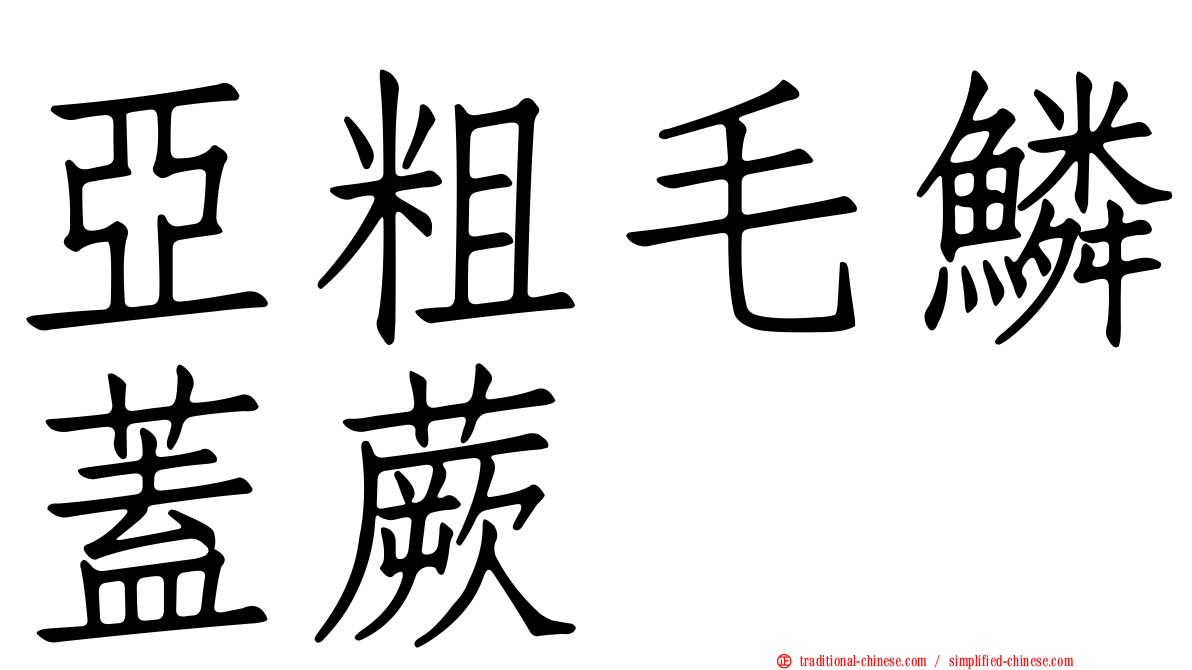 亞粗毛鱗蓋蕨