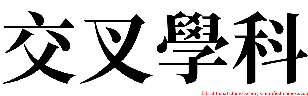 交叉學科 serif font