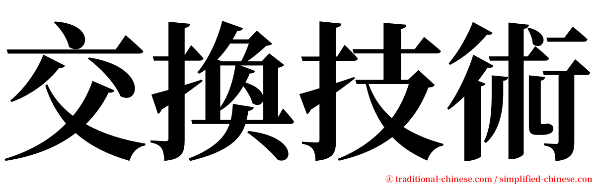 交換技術 serif font