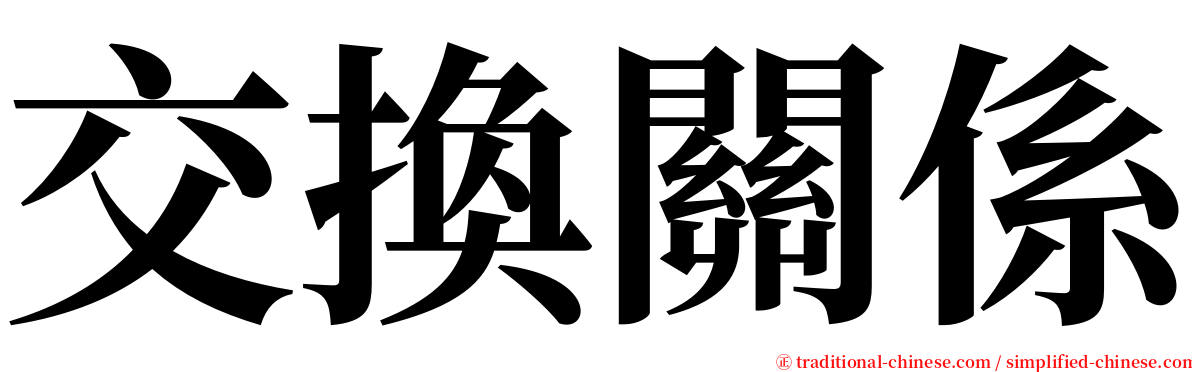 交換關係 serif font