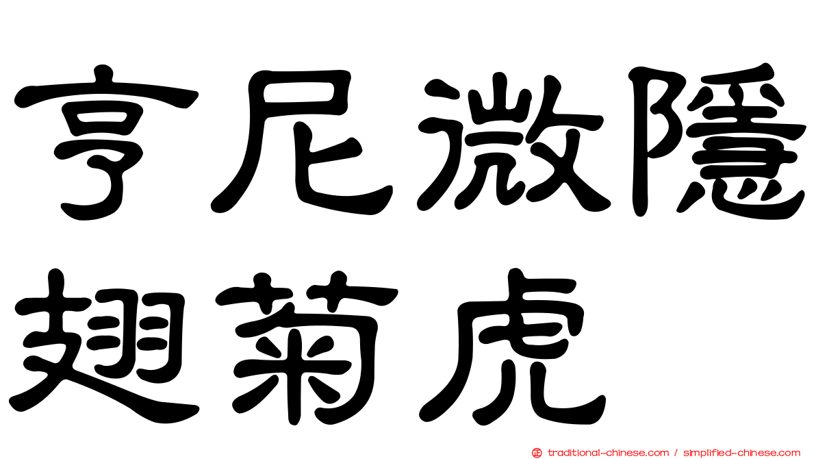 亨尼微隱翅菊虎