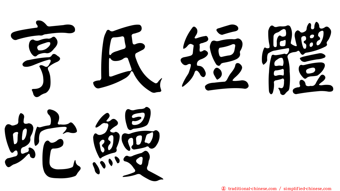 亨氏短體蛇鰻