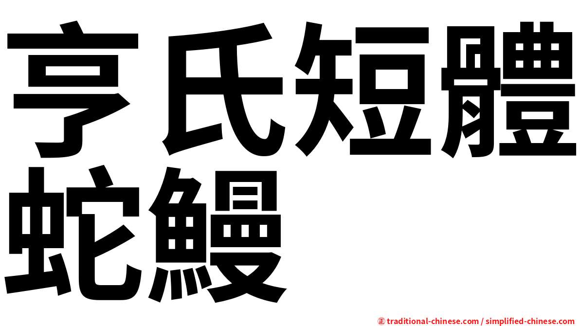 亨氏短體蛇鰻