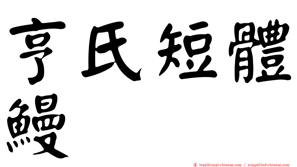 亨氏短體鰻