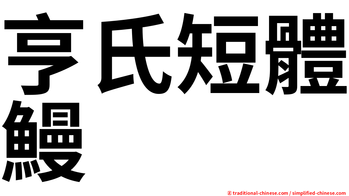 亨氏短體鰻
