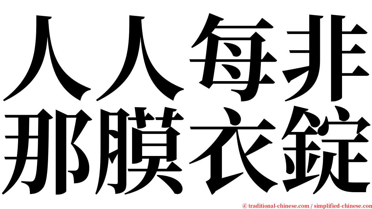 人人每非那膜衣錠 serif font