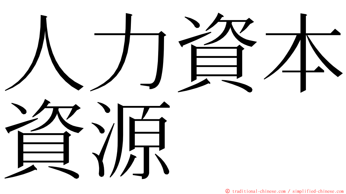 人力資本資源 ming font