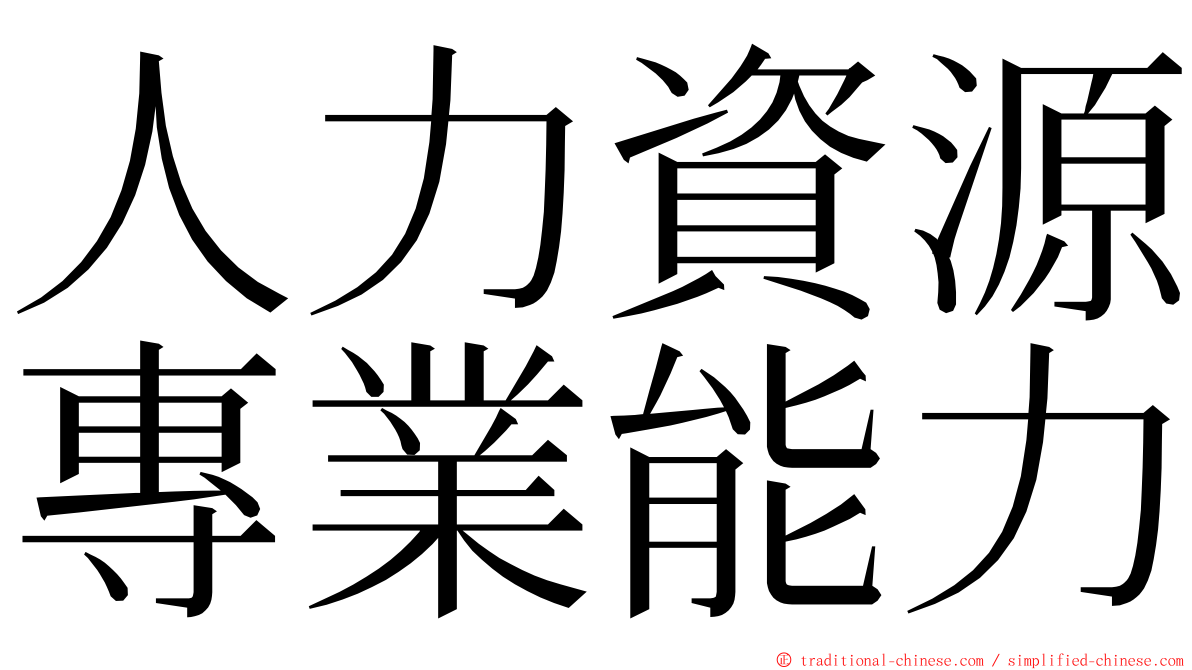 人力資源專業能力 ming font