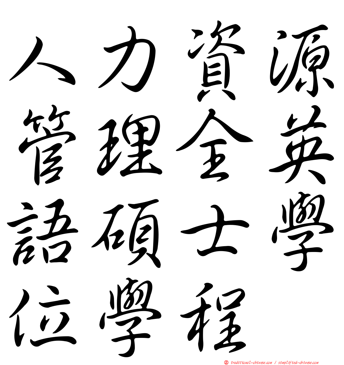 人力資源管理全英語碩士學位學程
